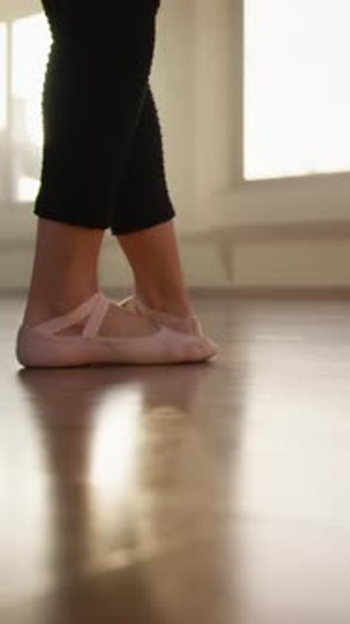 Ballerina Shoes For Standing On Pointe At Dance School