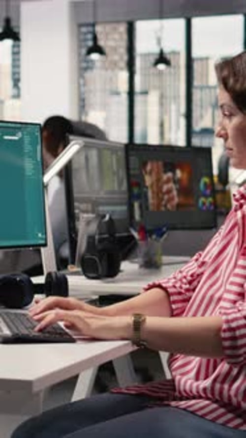 Vertical Video Woman Editor Using AI Generative Models for Text to Image Editorial Materials