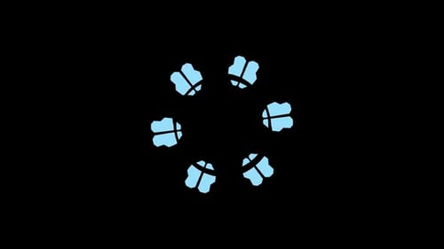 Interface Collection: Loop out of six elements in ring formation rotating with one element flickerin