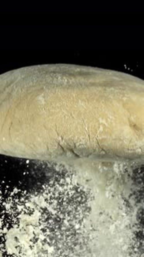 The Dough Flies Up and Falls Down Filmed on a Highspeed Camera at 1000 Fps