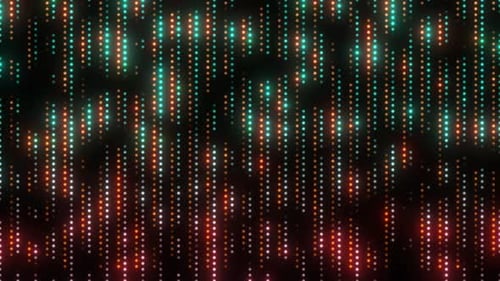 Computer Data dot animation blue and green small dot High Tech Background. Futuristic Glowing Dot Mo