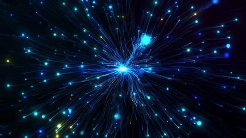 Futuristic Blue Particle Light Trails Background