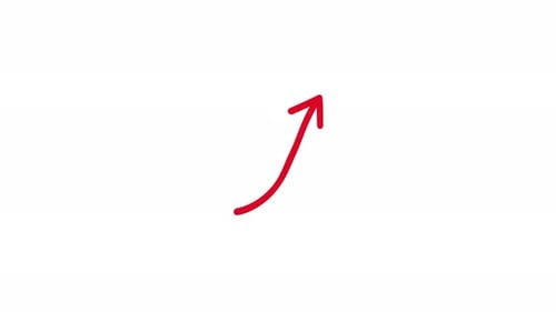 Hand-Drawn Red Arrow Animation Pointing Up