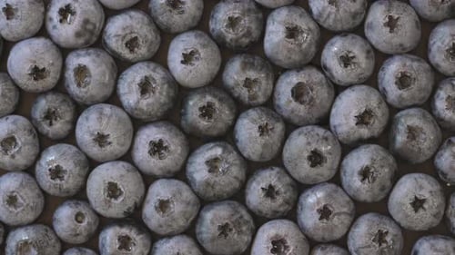Overhead Close Up of Fresh Ripe Blueberries