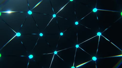 Cyan Flashing Geometric Wireframe Background Vj Loop In 4K