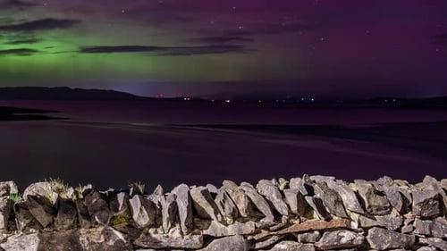 The Aurora Borealis the Northern Lights Showing Up in Portnoo County Donegal Ireland