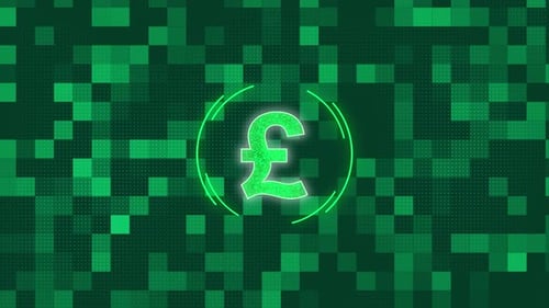 Futuristic Pound Sterling Digital Currency Animation