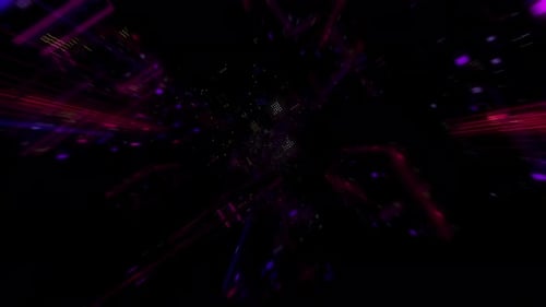 Abstract Neon Data Flow Tunnel Background Animation
