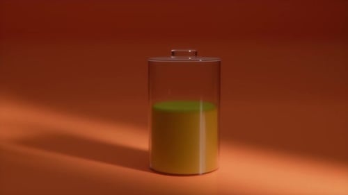 Glass Battery Charging Loop Animation