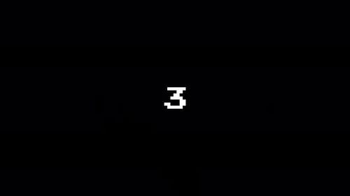 Pixelated Countdown Text Opener with Get Ready Go