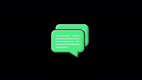Minimalist Green Chat Bubbles Typing Text Animation