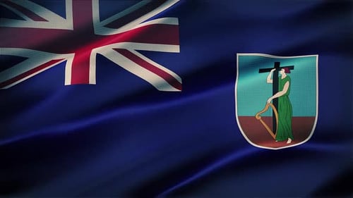 Realistic Waving Montserrat National Flag Animation