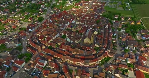 Aerial View of Eguisheim Small Picturesque Village in the Province of Alsace France