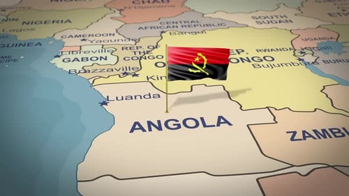 Angola-Kartenflagge 4K Loop
