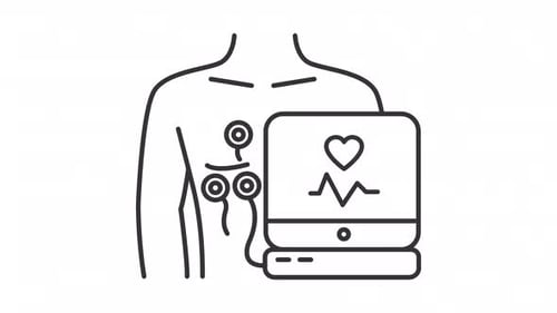 Animated electrocardiogram line icon