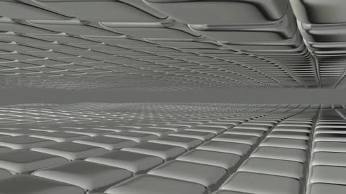 Luxury Background with a Floating Field of Silver Cubes, Reflection, Figures, 3D Render, Exclusive