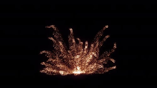 Realistic Sparks Burst On Ground