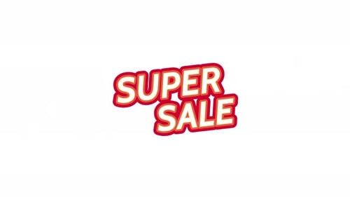 Animated Super Sale Title Text with Bouncy Reveal