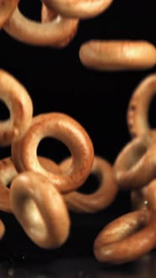Crackers Fall on the Table Filmed on a Highspeed Camera at 1000 Fps