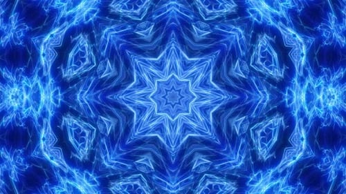 Abstract Blue Electric Energy Kaleidoscope Background Animation