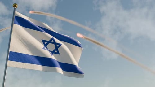 Missiles Launched By Israel Nation For A War Attack