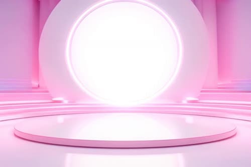 podium Futuristic showcase with platform for product displaying. Empty modern stage display