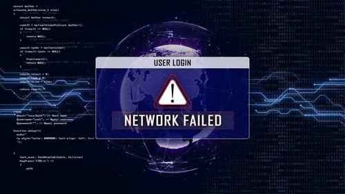 NETWORK FAILED and User Login Interface Network, Animation, Background, Loop