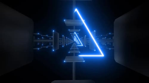 Dynamic blue light tunnel creates an illusion of depth and motion
