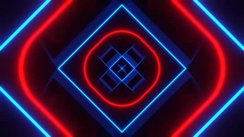 Red And Blue Hypnotic Neons Moving Background Vj Loop In 4K