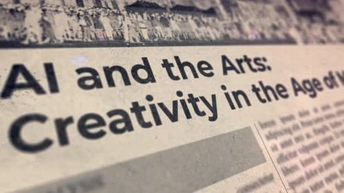 Glitch Text Reveal on Vintage Newspaper