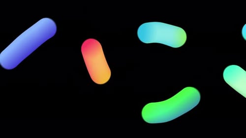 Color Gradient Elements Move On Alpha Channel 4K