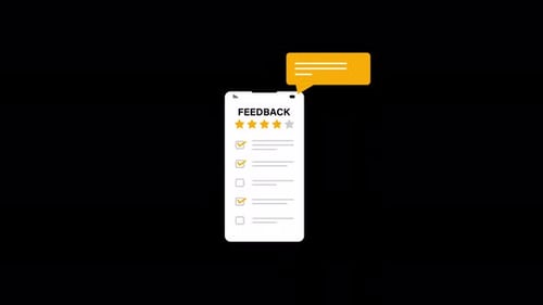 Mobile Feedback Form with Star Rating and Checkbox Animation