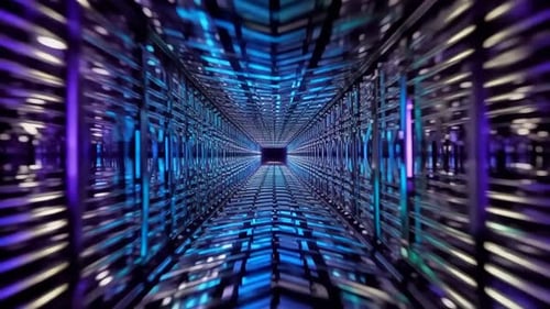 Fondo abstracto futurista de túnel digital de ciencia ficción