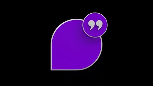 ZITATE 3D TEXT BUBBLE ALPHA LOOP LILA