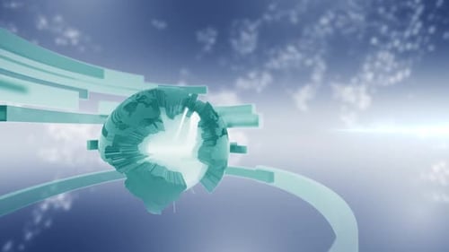 Futuristic News Update Opener with Digital Globe