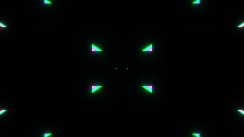Helle geometrische Farben drehen sich in synchronisierter Bewegung