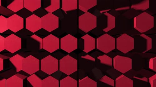 Geometric Red Hexagon Wave Pattern Motion Background Loop