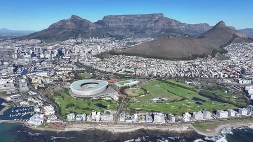 Cape Town Skyline At Cape Town In Western Cape South Africa.