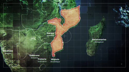 Futuristic Digital Map of Africa with Data Display