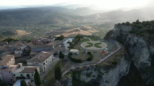 Aerial video of Italian Medieval village of Gerace, Calabria