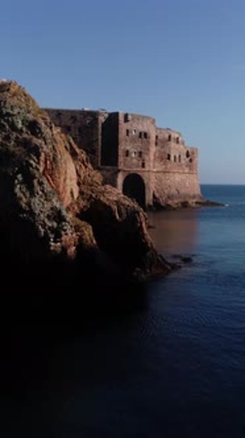 Vertical Video of Berlengas Island in Peniche, Portugal. Travel Destination