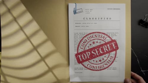 Documentos de projetos secretos em pastas