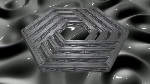 Dynamic Metallic Pentagon Structure Rotation Loop