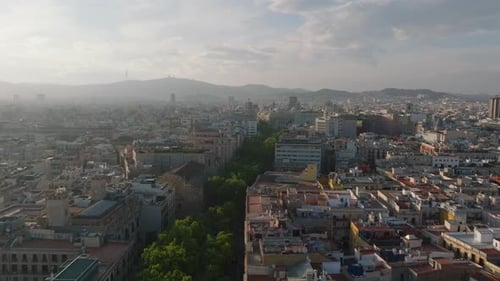 Aerial Panoramic View of Residential Urban Borough in Metropolis Multistorey Apartment Buildings in