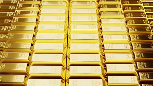 Stack Of Gold Bullion Bars 03 4K