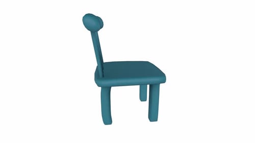 Rotating 3D Rendered Teal Chair Animation