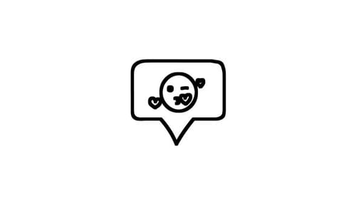 Kiss Bubble Sticker Stroke Line Loop Background