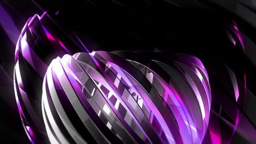 Abstract Swirling Glowing Purple and White Lines Motion Background