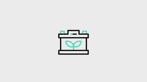 Minimalist Green Energy Battery Icon Animation