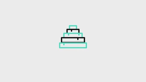 Minimalist Line Art Stepped Pyramid Icon Animation